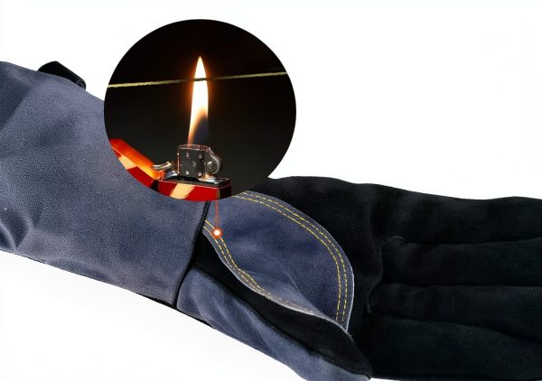 16 Inches,932℉,Leather Welding Gloves, Heat/Fire Resistant,Large Mitts for BBQ,Oven,Grill,Fireplace,Tig,Mig,Forge,Baking,Furnace,Stove,Pot Holder,Animal Handling Glove.L Black-gray-2